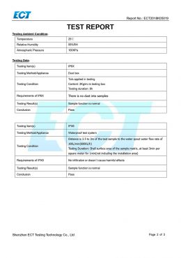 EK IP66 TEST Certificaat